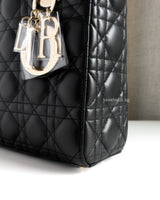 Dior My ABC Lady Dior Small | Black Lambskin Light Gold Hardware-details