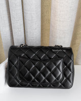 Chanel Classic Flap Mini Rectangle | Black Lambskin Silver Hardware-back
