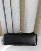 Chanel Classic Flap Mini Rectangle | Black Lambskin Silver Hardware-details