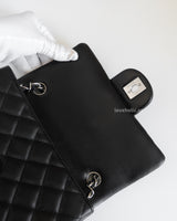 Chanel Classic Flap Mini Rectangle | Black Lambskin Silver Hardware-details