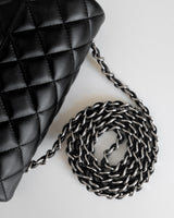 Chanel Classic Flap Mini Rectangle | Black Lambskin Silver Hardware-details