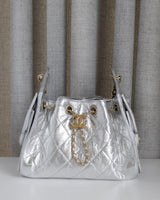 Chanel Chanel 25 Mini | Silver Shiny Calfskin Gold Hardware-front1