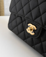 Chanel Classic Flap Small | Black Caviar Gold Hardware-details