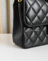 Chanel Classic Flap Small | Black Caviar Gold Hardware-details