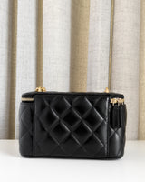 Chanel Vanity Bag 23B Black Lambskin Brushed Gold Hardware-back