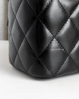 Chanel Vanity Bag 23B Black Lambskin Brushed Gold Hardware-details