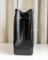 Chanel Shopping Tote | Black Caviar Light Gold Hardware-side