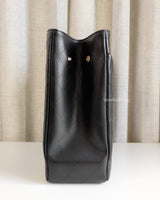 Chanel Shopping Tote | Black Caviar Light Gold Hardware-details