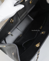 Chanel Shopping Tote | Black Caviar Light Gold Hardware-details