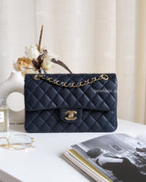 Chanel Classic Flap Small | 18B Midnight Blue Caviar Light Gold Hardware-front