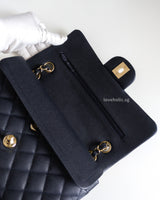 Chanel Classic Flap Small | 18B Midnight Blue Caviar Light Gold Hardware-details