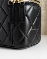 Chanel Vanity Bag with Chain 26C Black Lambskin Gold Hardware-details