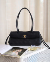 Chanel Small Shopping Tote | 26S Black Caviar Gold Hardware-front