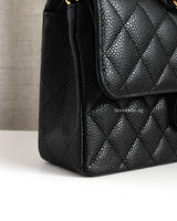 Chanel Classic Flap Small | Black Caviar Gold Hardware-details