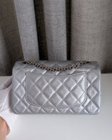 Chanel Reissue 2.55 21A Mini | Metallic Silver Calfskin Ruthenium Hardware-back