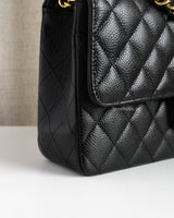 Chanel Classic Flap Medium | Black Caviar Gold Hardware-details