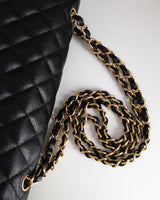 Chanel Classic Flap Jumbo | Black Caviar Gold Hardware-details