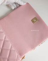 Chanel Flap Bag Mini | 22P Light Pink Caviar Brushed Gold Hardware-details