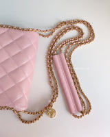 Chanel Flap Bag Mini | 22P Light Pink Caviar Brushed Gold Hardware-details