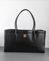 Chanel Cerf Tote | 26S Black Calfskin Gold Hardware-front1