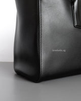 Chanel Cerf Tote | 26S Black Calfskin Gold Hardware-details