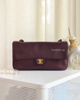 Chanel Maxi Flap 32cm | Burgundy Caviar Gold Hardware-front