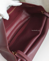 Chanel Maxi Flap 32cm | Burgundy Caviar Gold Hardware-details