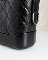 Chanel Gabrielle Hobo Small | Black Aged Calfskin Multicolored Hardware-details