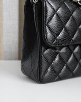 Chanel Classic Flap Small | Black Caviar Silver Hardware-details