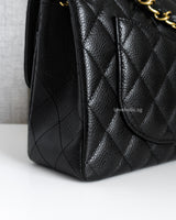 Chanel Classic Flap Small | Black Caviar Gold Hardware-details
