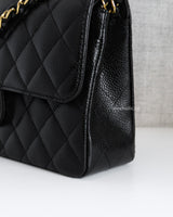 Chanel Classic Flap Small | Black Caviar Gold Hardware-details
