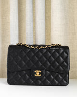 Chanel Classic Flap Jumbo | Black Caviar Gold Hardware-front1