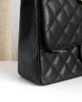 Chanel Classic Flap Jumbo | Black Caviar Gold Hardware-details