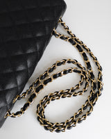 Chanel Classic Flap Jumbo | Black Caviar Gold Hardware-details