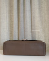 Chanel Maxi Flap 38cm | 26S Light Brown Caviar Silver Hardware-details