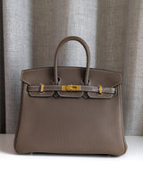 Hermes Birkin Retourne 25 | Etoupe Togo Gold Hardware-front1