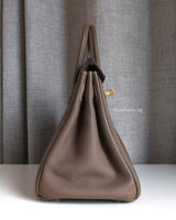Hermes Birkin Retourne 25 | Etoupe Togo Gold Hardware-side