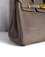 Hermes Birkin Retourne 25 | Etoupe Togo Gold Hardware-details