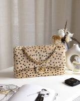 Chanel Classic Flap Medium | 26A Cheetah/Polka Dot Pony Hair Gold Hardware-front