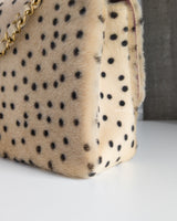 Chanel Classic Flap Medium | 26A Cheetah/Polka Dot Pony Hair Gold Hardware-details
