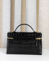 Chanel Top Handle Vanity On Chain LP | 26A Crocodile Embossed Calfskin Gold Hardware-back