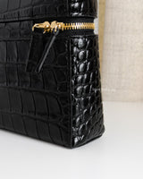 Chanel Top Handle Vanity On Chain LP | 26A Crocodile Embossed Calfskin Gold Hardware-details