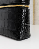 Chanel Top Handle Vanity On Chain LP | 26A Crocodile Embossed Calfskin Gold Hardware-details
