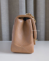 Chanel Classic Flap Mini Square | 18S Dark Beige Caviar Light Gold Hardware-side
