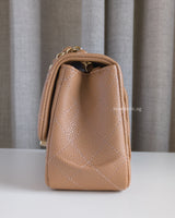 Chanel Classic Flap Mini Square | 18S Dark Beige Caviar Light Gold Hardware-details