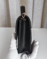 Chanel 25C Mini Backpack | Black Caviar Light Gold Hardware-details