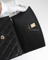 Chanel 25C Mini Backpack | Black Caviar Light Gold Hardware-details