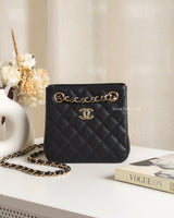 Chanel Bucket Bag Small | 23P Black Caviar Light Gold Hardware-front