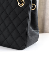 Chanel Bucket Bag Small | 23P Black Caviar Light Gold Hardware-details