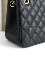 Chanel Bucket Bag Small | 23P Black Caviar Light Gold Hardware-details